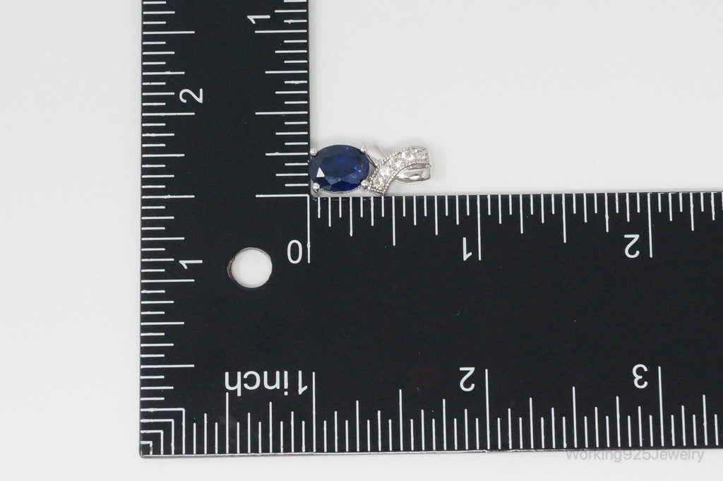 Designer SUN Sapphire Cubic Zirconia Sterling Silver Necklace Pendant | Jewelry > Necklaces > Pendants | Wiccan Center