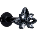 16G Clear CZ Gem Black Gothic Star Flat Back Earring | EARRING Flat Back | Wiccan Center