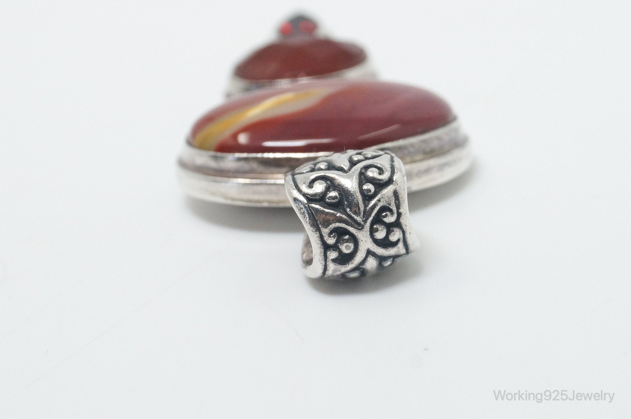 Vintage Designer AF Mookaite Jasper Carnelian Garnet Sterling Silver Pendant | Jewelry > Necklaces > Pendants | Wiccan Center