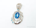 Vintage Art Deco Large Blue Topaz Sterling Silver Pendant | Jewelry > Necklaces > Pendants | Wiccan Center