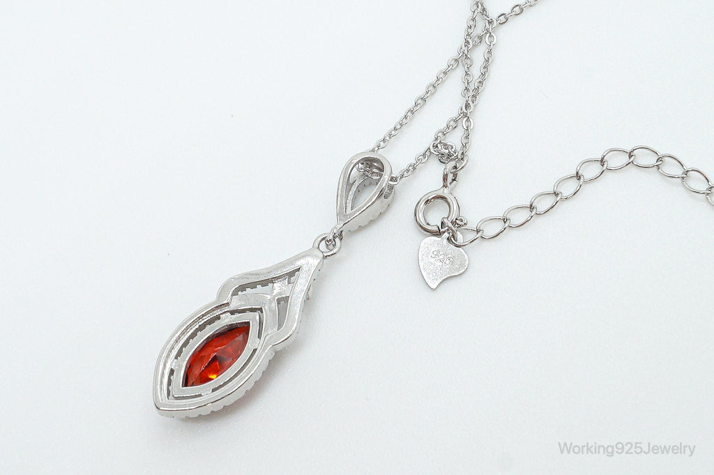 Garnet Cubic Zirconia Sterling Silver Necklace | Jewelry > Necklaces > Pendants | Wiccan Center