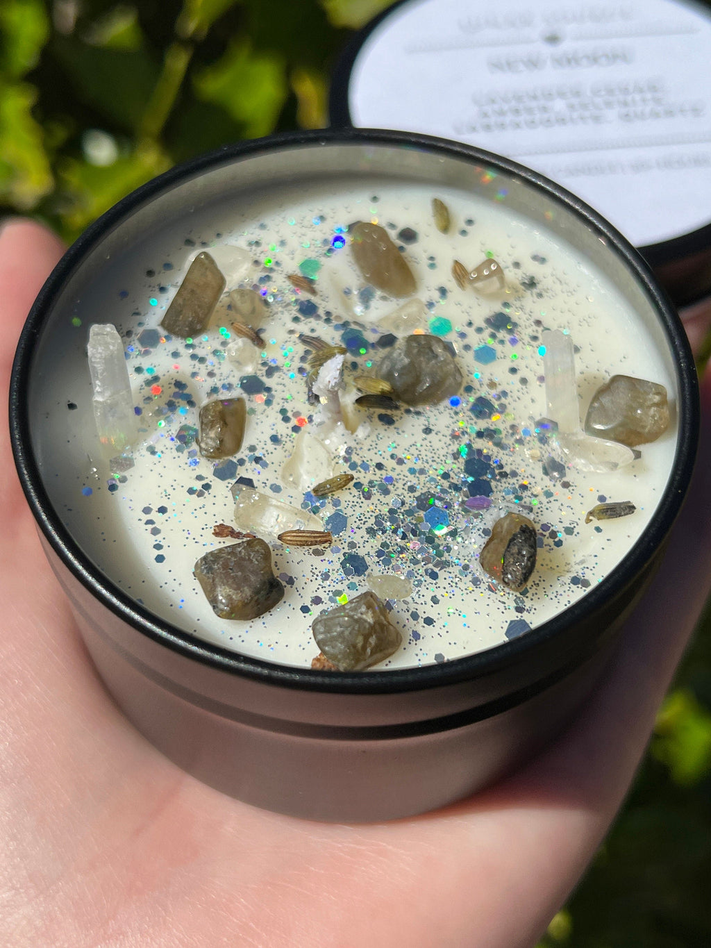 New Moon Magick Ritual Candle | Witchcraft Altar Spell Lunar Cycle Magic Gift Scented Intention Soy Herbal Candle | Deity Hekate Devotional | | Wiccan Center
