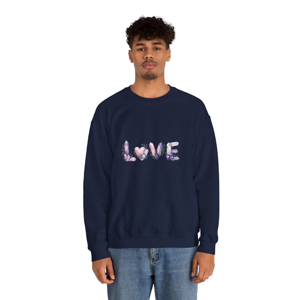 LOVE Crystal Letter Design | Sweatshirt | Wiccan Center