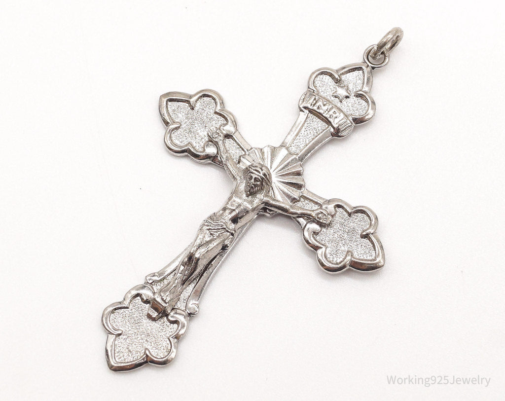 Large Antique INRI Crucifix Cross Sterling Silver Pendant | Jewelry > Necklaces > Pendants | Wiccan Center