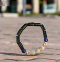 Onyx Skull Bracelet with 8mm Beads
