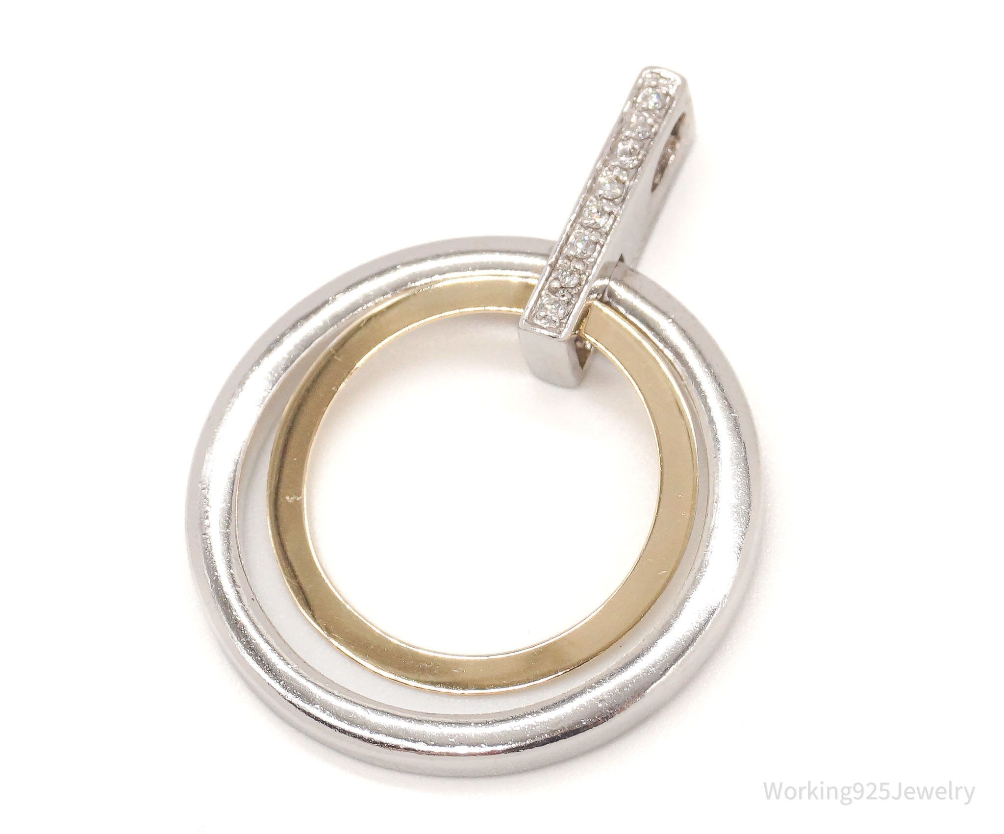 Vintage Designer Alwand Vahan 14K Gold Cubic Zirconia Sterling Silver Pendant | Jewelry > Necklaces > Pendants | Wiccan Center