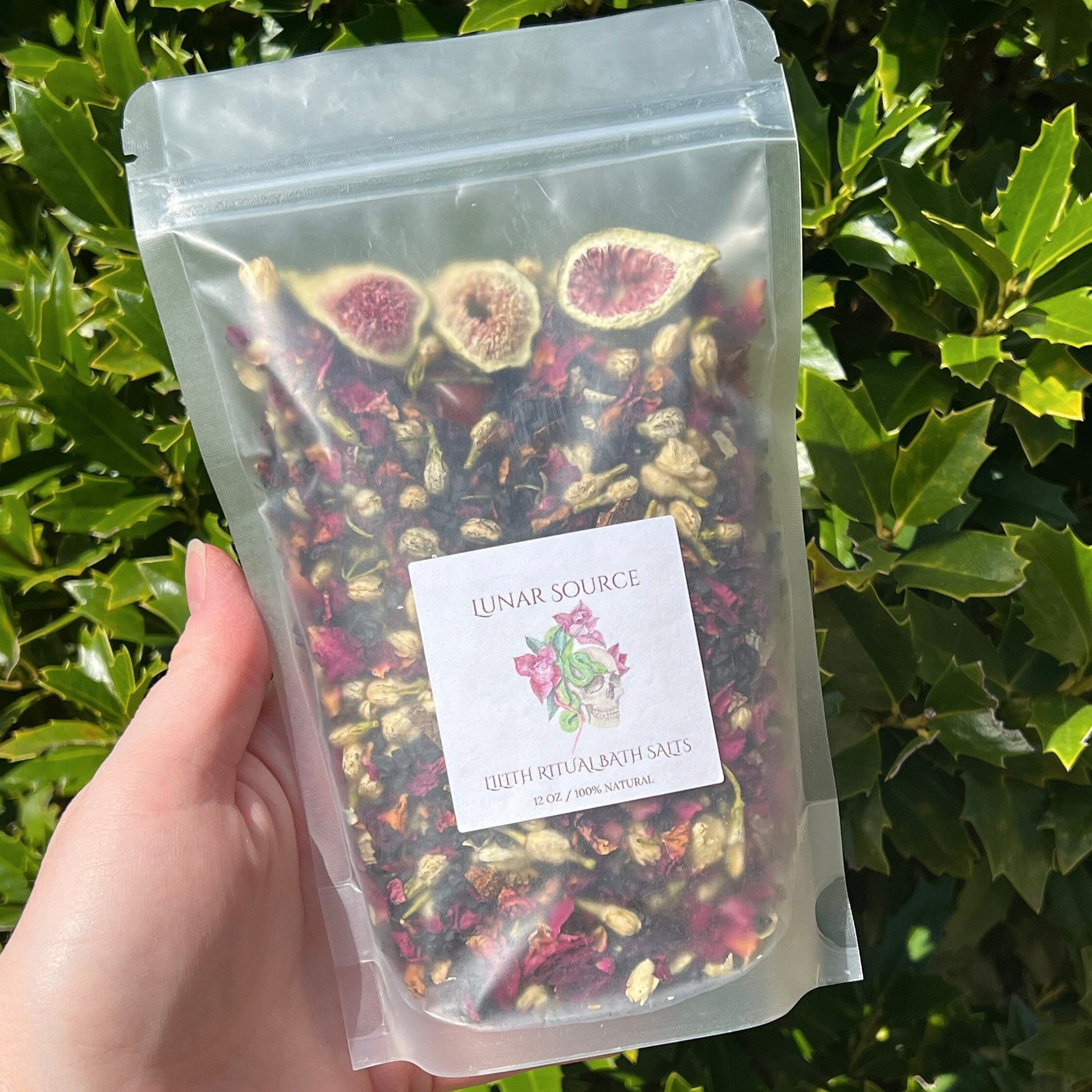Lilith Ritual Bath Salts | Dark Moon Goddess Offering Lilit Temptress Witchy Devotional Pagan Deity Herbal Carnelian Crystal Black Salt Soak | | Wiccan Center