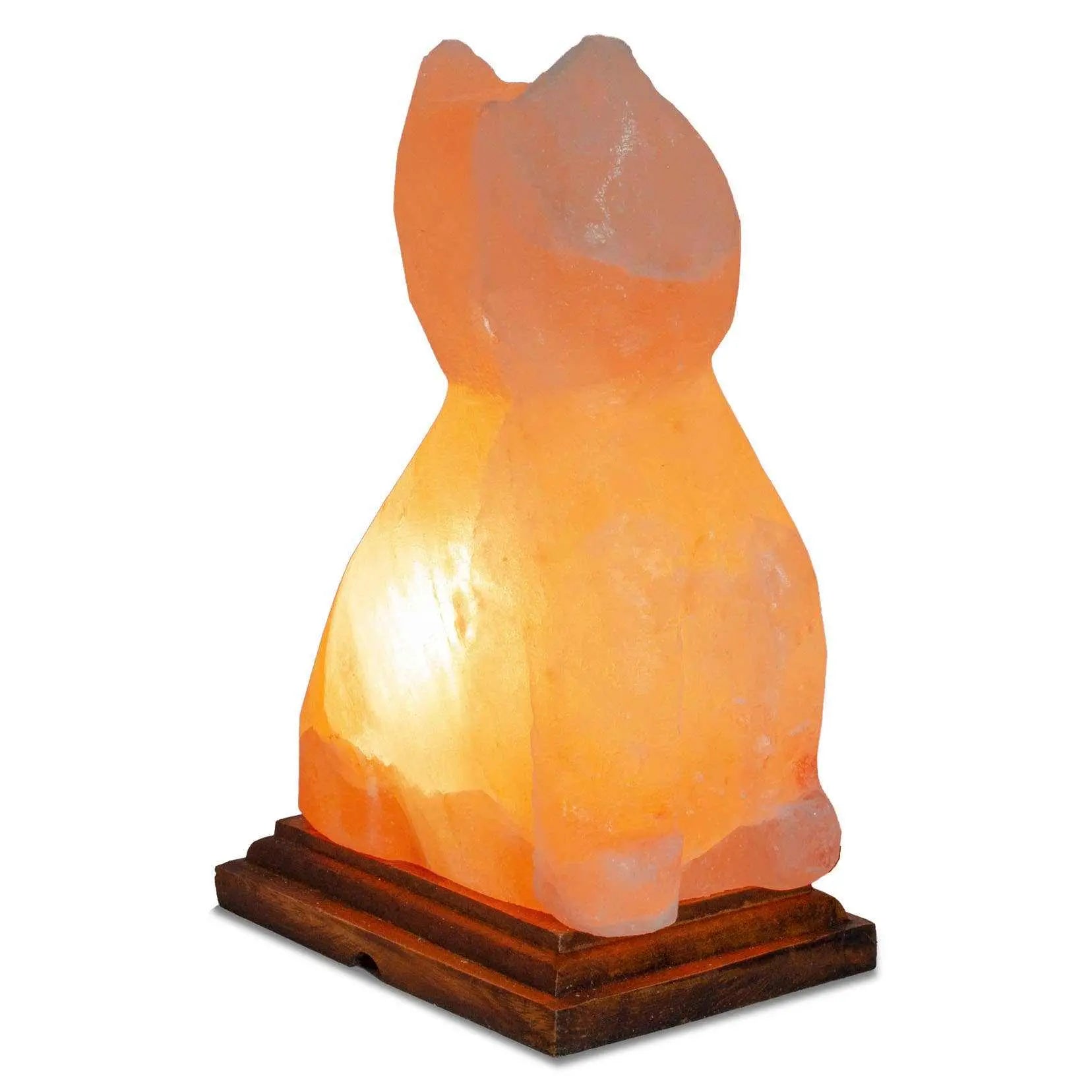 Cat Shaped Salt Lamp - 10" avg. - Cord, Bulb, Dimmer | Lamp | Wiccan Center