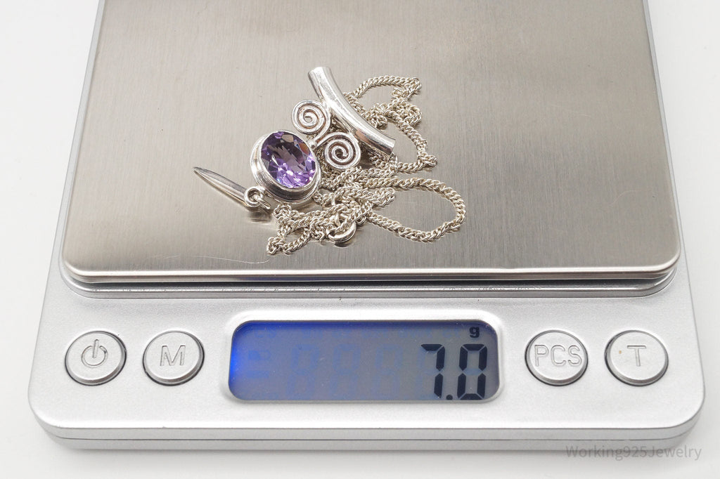 Vintage Designer Sajen Amethyst Sterling Silver Necklace | Jewelry > Necklaces > Pendants | Wiccan Center