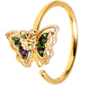 20G 5/16 Vitrail Gem Gold Tone Classic Butterfly Nose Hoop | NOSE HOOP | Wiccan Center