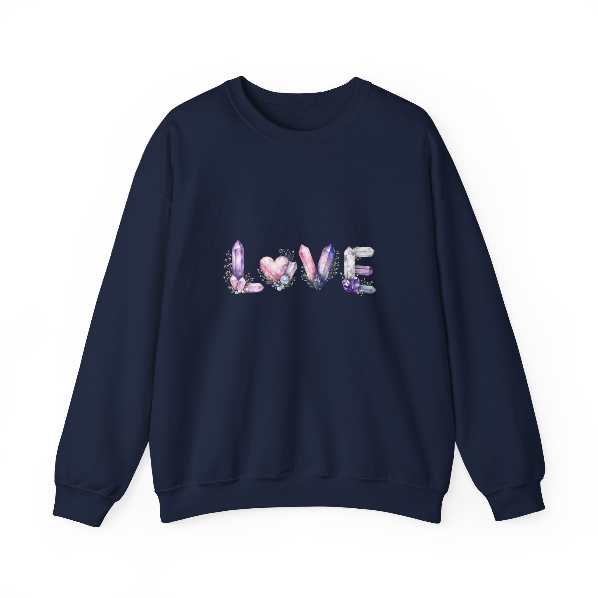 LOVE Crystal Letter Design | Sweatshirt | Wiccan Center