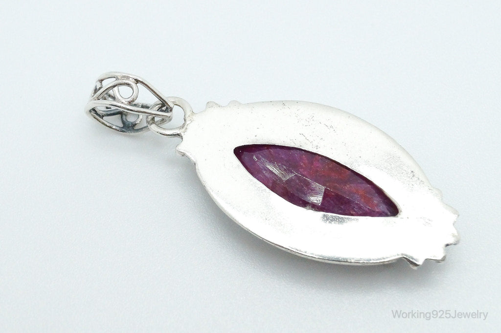 Vintage Large Natural Ruby Sterling Silver Pendant | Jewelry > Necklaces > Pendants | Wiccan Center