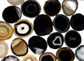 Black Agate Slice Size #2 (3 To 3.5 Inches) (1 Piece)