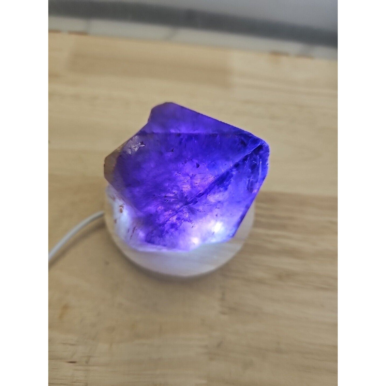 Natural Amethyst Backbone Scepter Crystal with LED — 294g Mineral Specimen | CrystalCloud Company