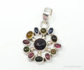 Large Designer SJ Multi Gem Sterling Silver Necklace Pendant | Jewelry > Necklaces > Pendants | Wiccan Center