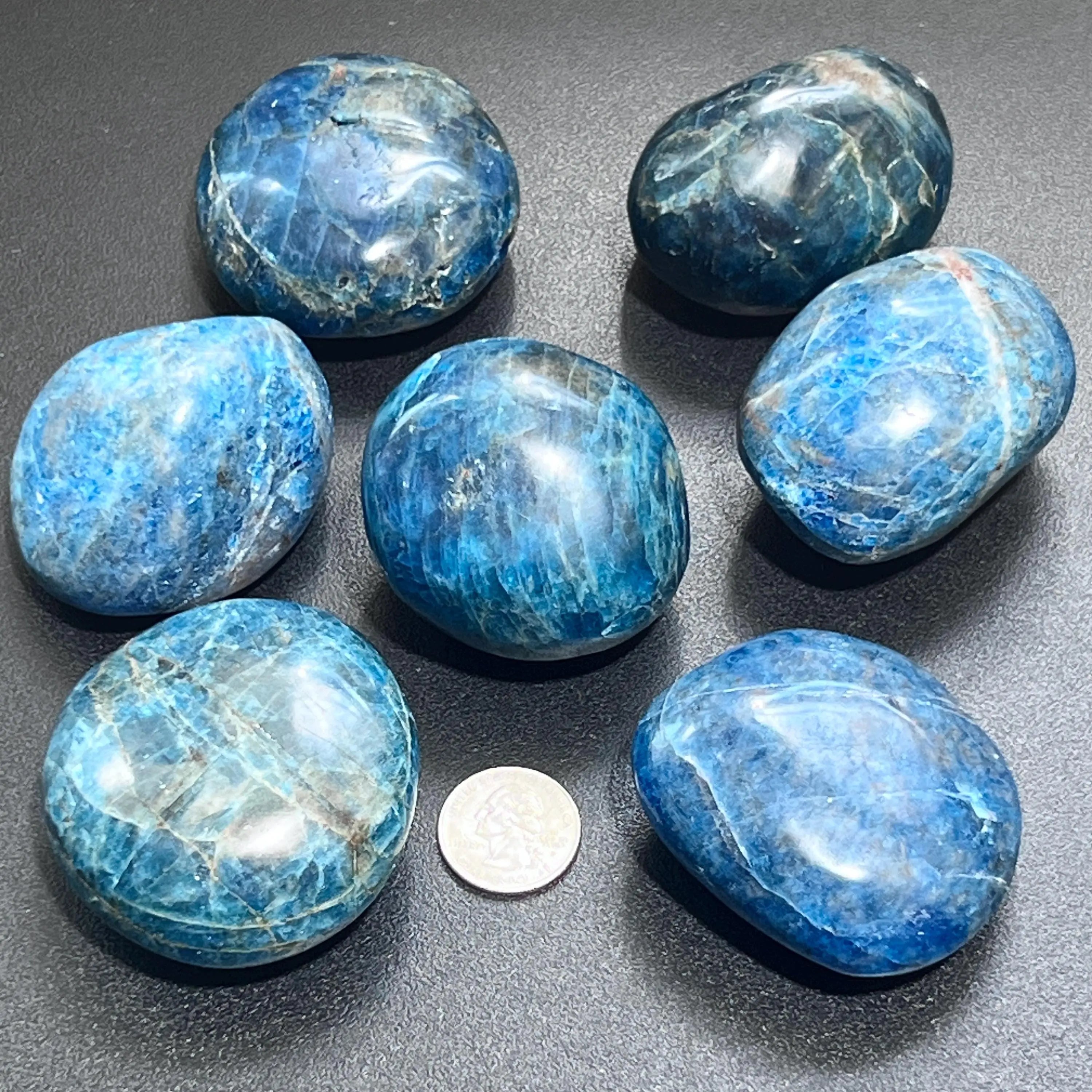 Blue Apatite Large Freeform Palm Stones (2 to 2.5 Inches) Polished Carving Gemstones | Home & Living > Home Decor > Home Accents > Rocks & Geodes | Wiccan Center
