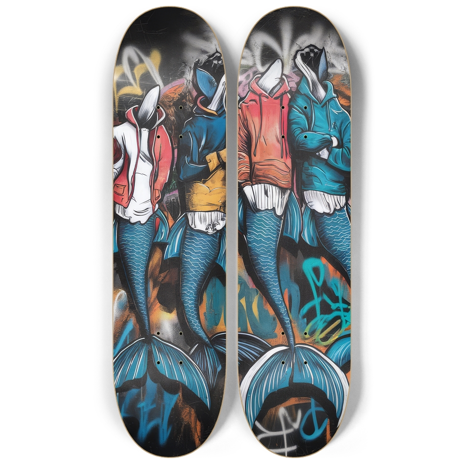 2 Series Art - Crazy Mer Skateboard | Skateboard | Wiccan Center