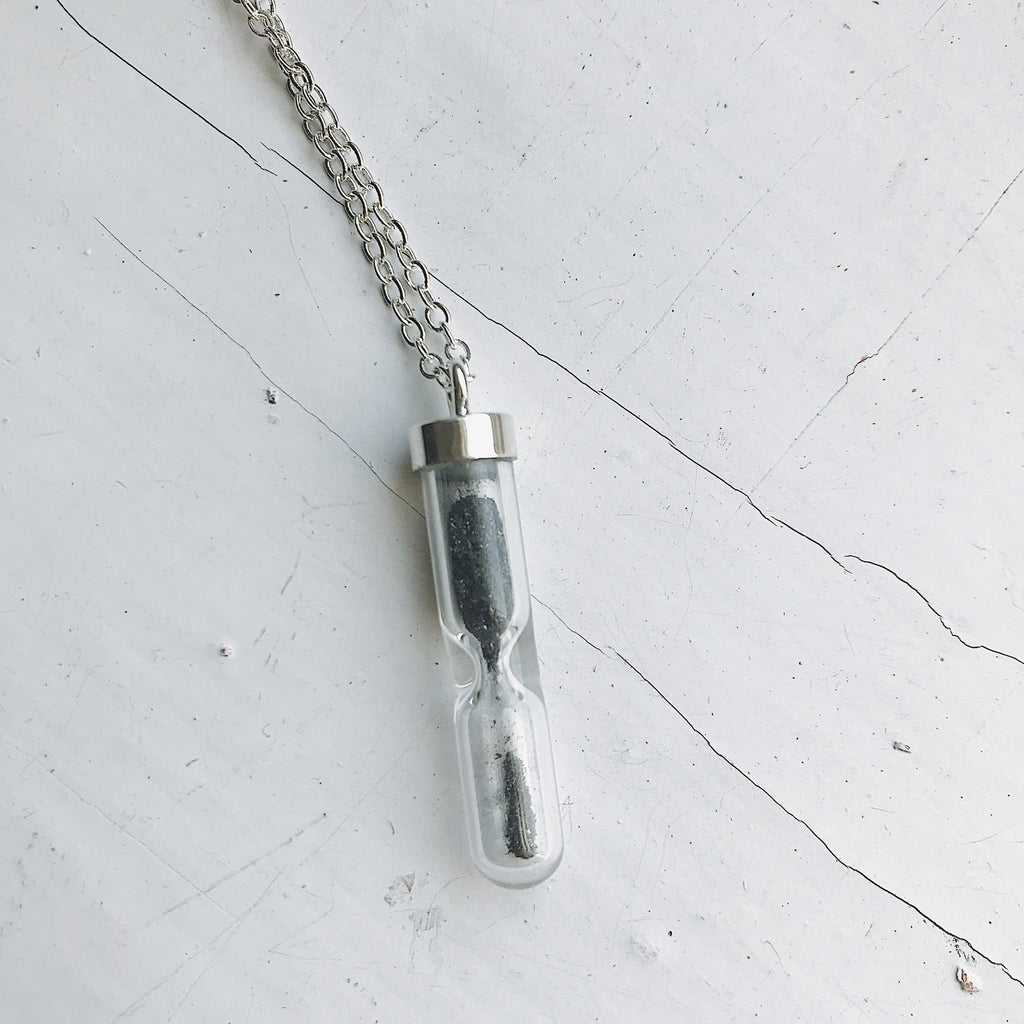 Space Time Hourglass Necklace with Meteorite Dust | Necklace | Wiccan Center