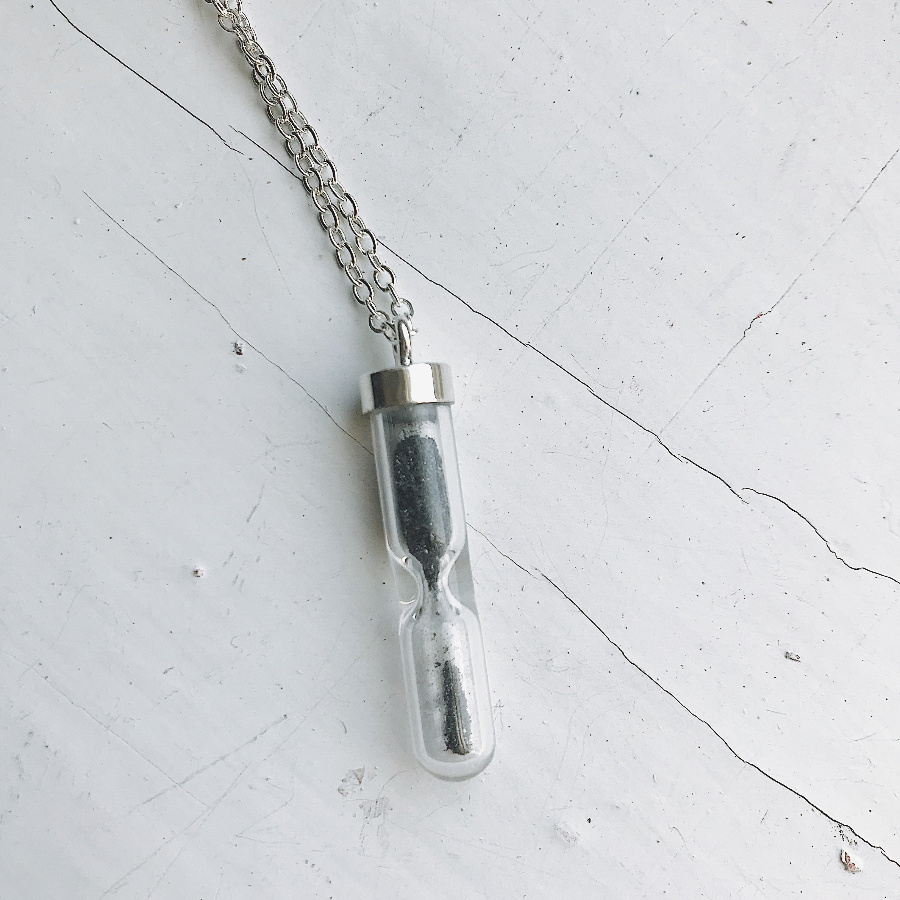 Space Time Hourglass Necklace with Meteorite Dust | Necklace | Wiccan Center