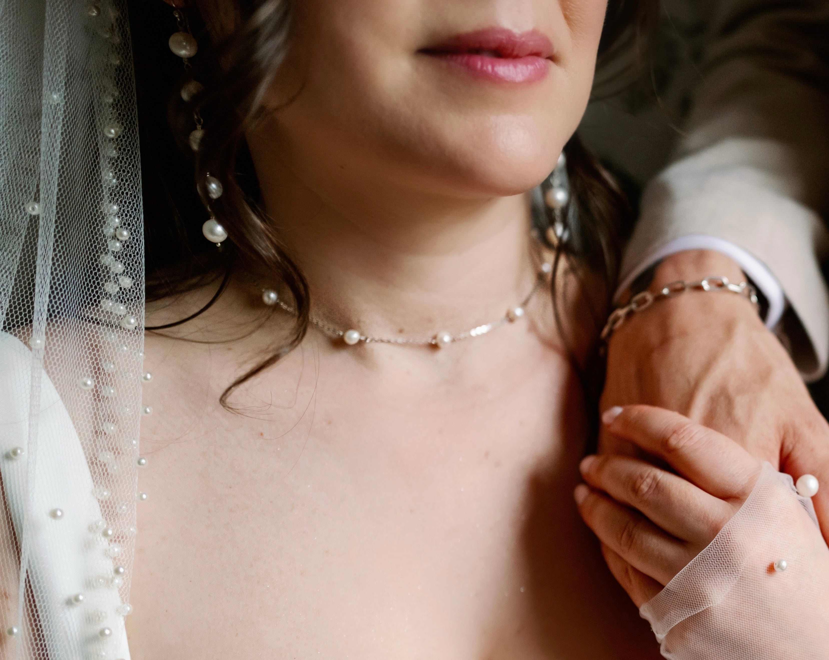 The Jillian Pearl Spacer Necklace with Optional Back Drop