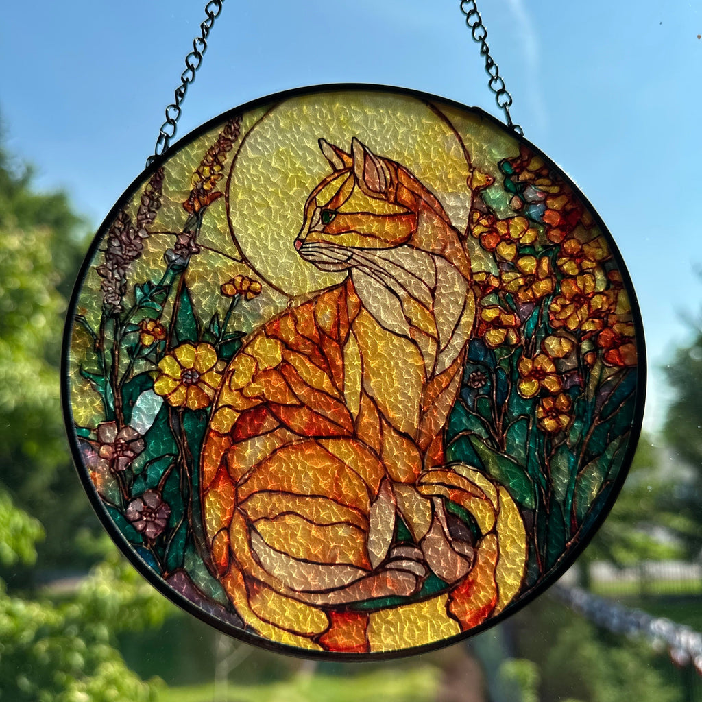 Yellow Moon Cat Suncatcher | Gifts | Wiccan Center