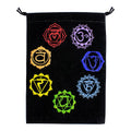 7 Chakras Black Velvet Embroidered Bag | Tarot Cards | Wiccan Center