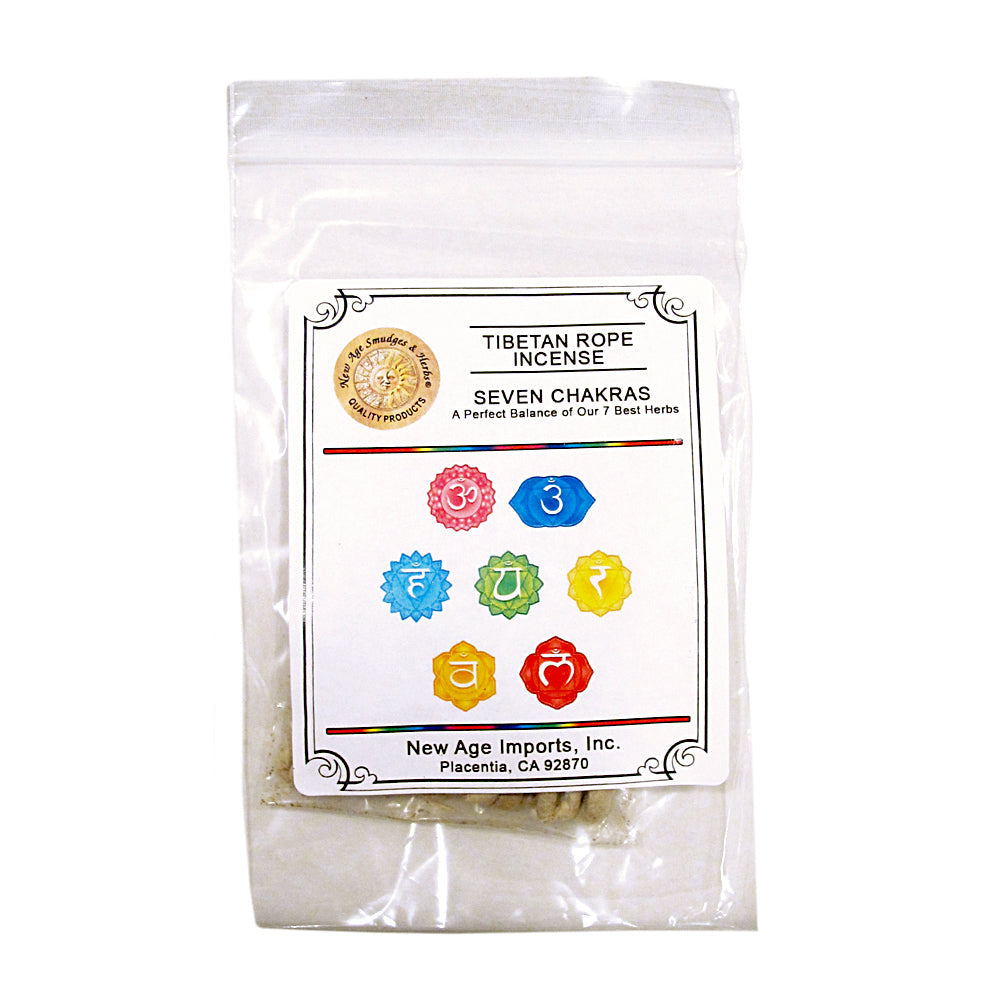 Seven Chakras Tibetan Rope Incense 15 ropes | Incense | Wiccan Center