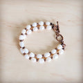 Freshwater Pearl & Copper Boho Beaded Double Strand Bracelet 811y | Bracelet | Wiccan Center