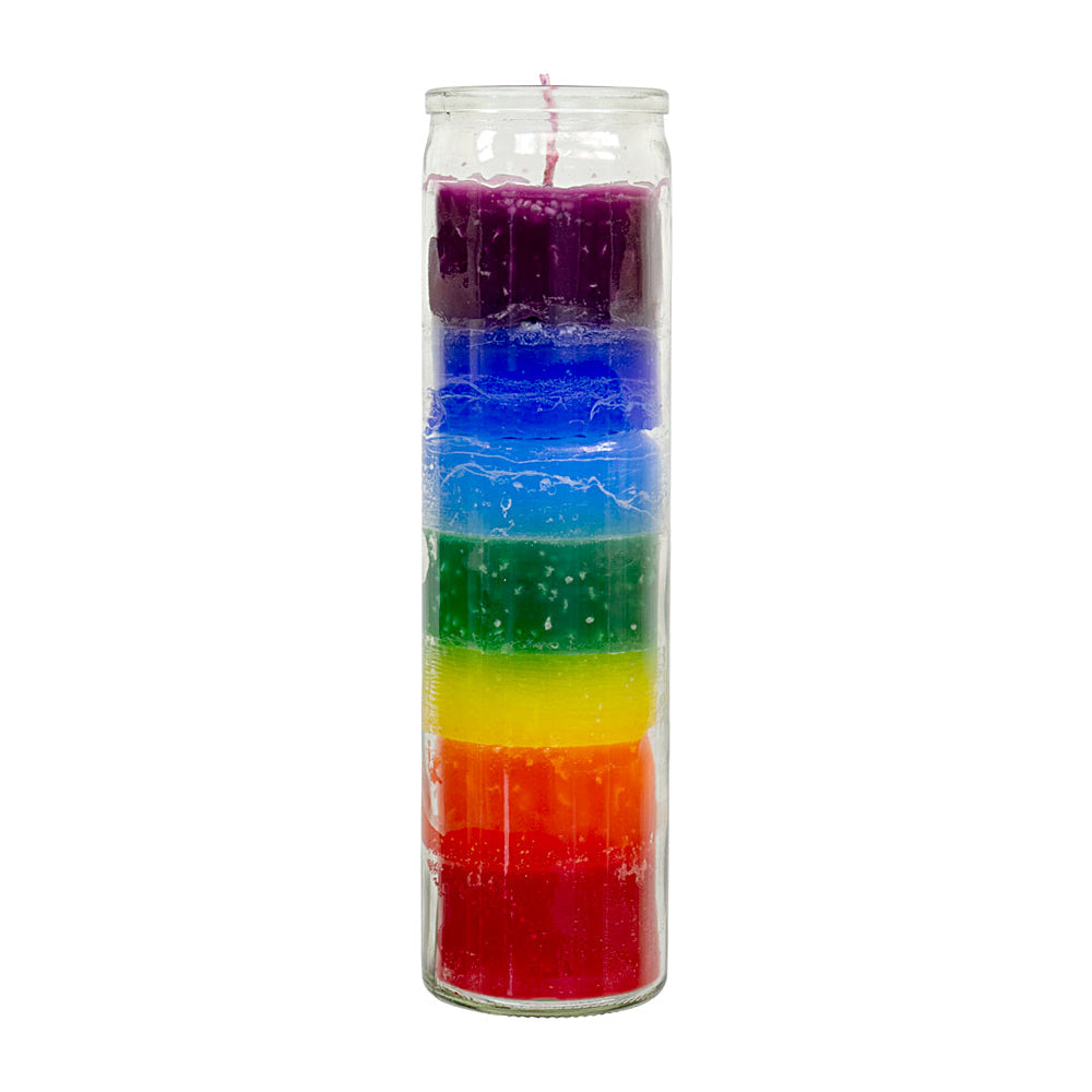 7 Day Chakra Glass Prayer Candle | Candle | Wiccan Center