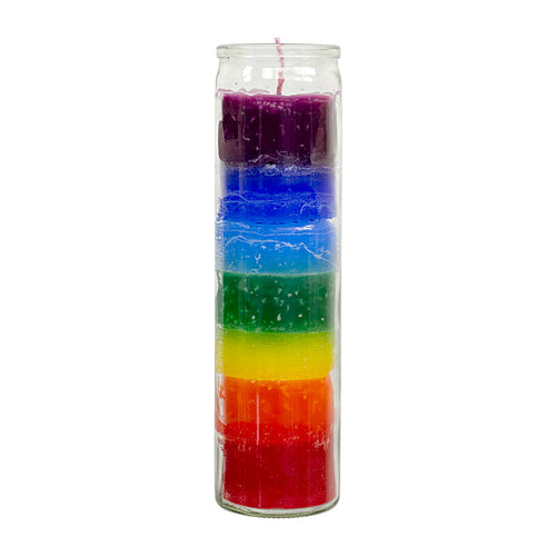 7 Day Chakra Glass Prayer Candle | Candle | Wiccan Center