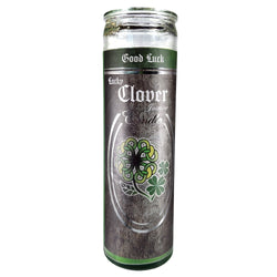7 Day Glass Ritual Candle - Lucky Clover - Jasmine | Candle | Wiccan Center