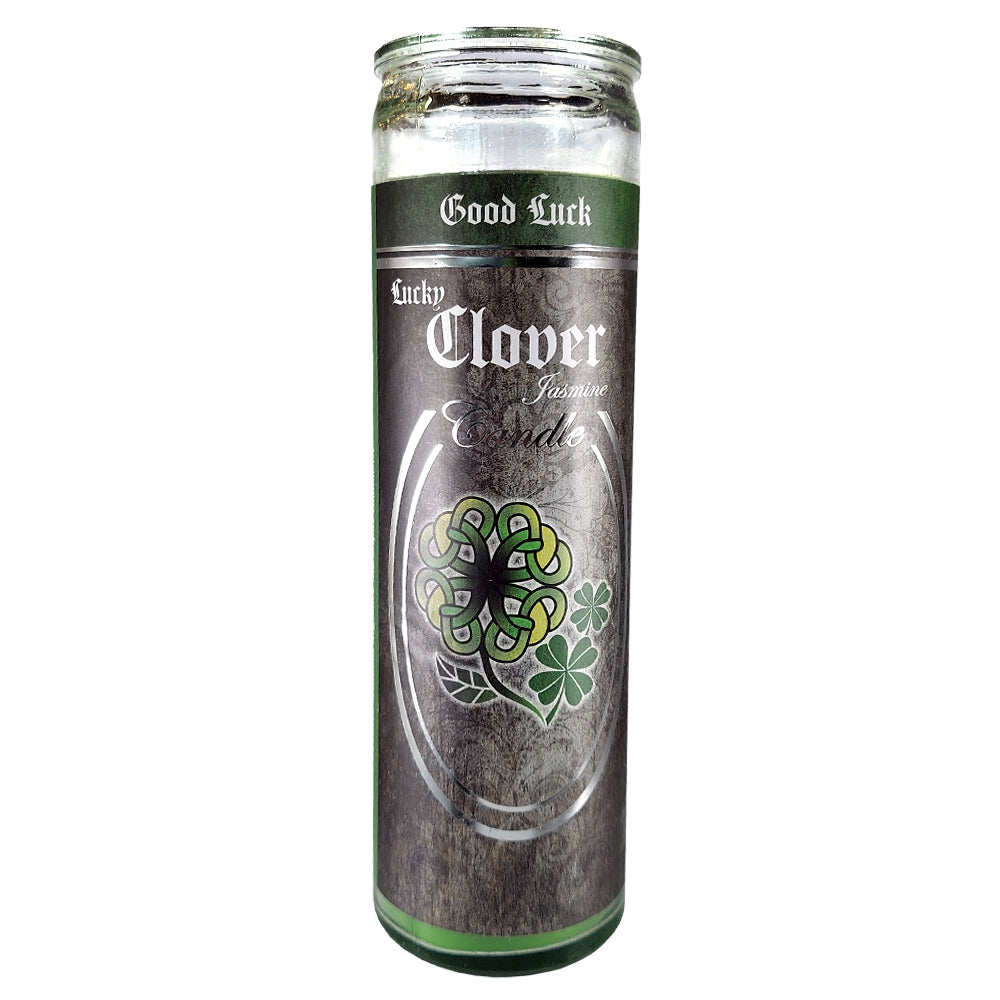 7 Day Glass Ritual Candle - Lucky Clover - Jasmine | Candle | Wiccan Center