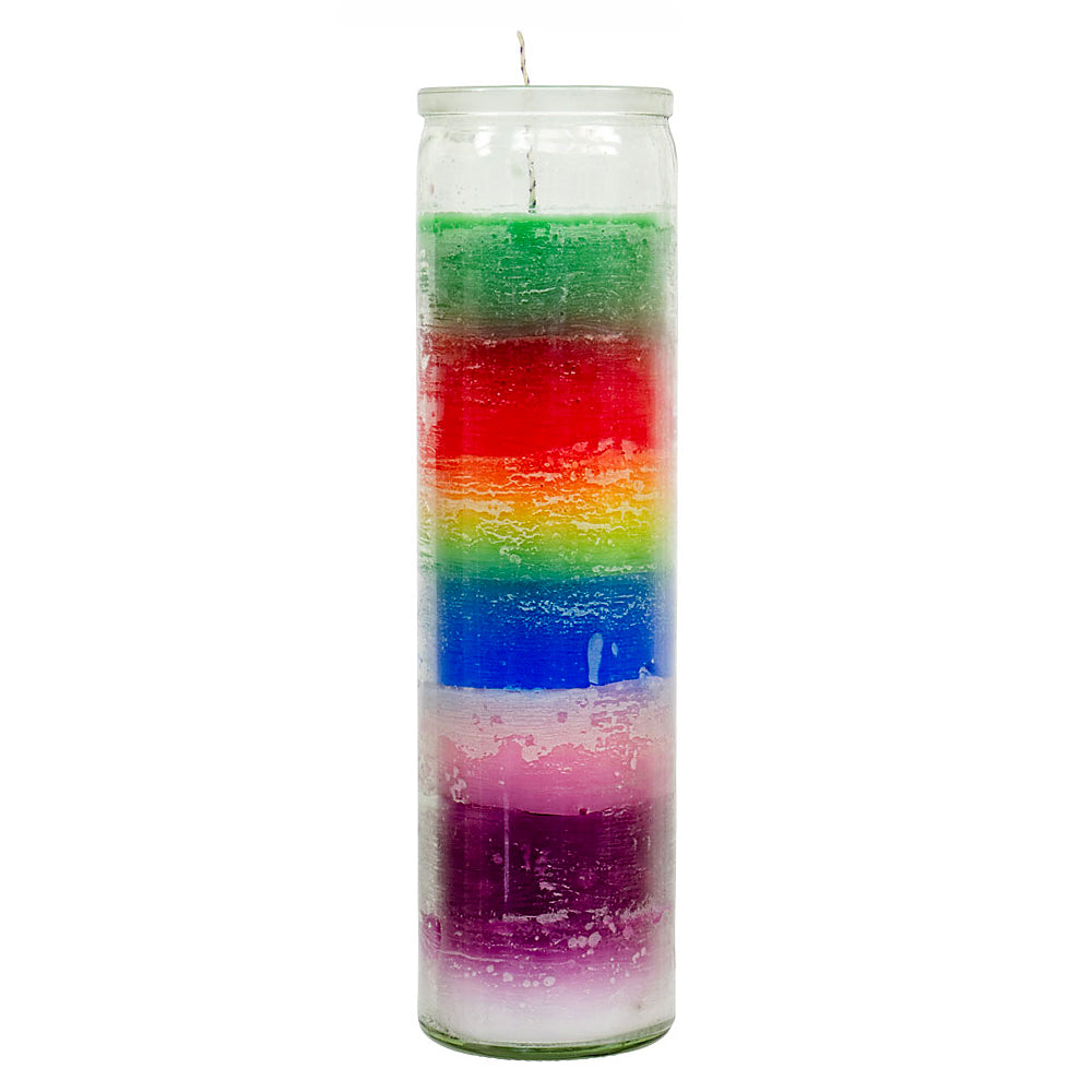 7 Day Multicolor Glass Prayer Candle | Candle | Wiccan Center