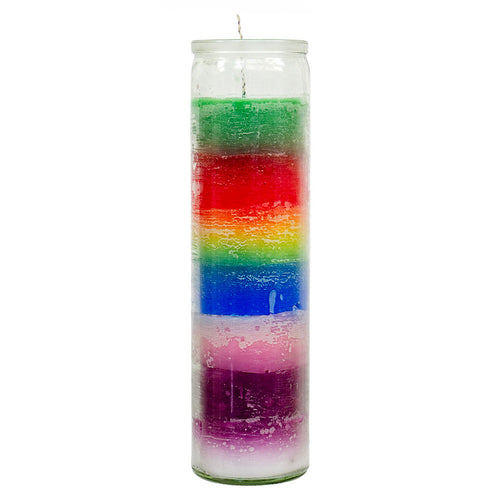 7 Day Multicolor Glass Prayer Candle | Candle | Wiccan Center