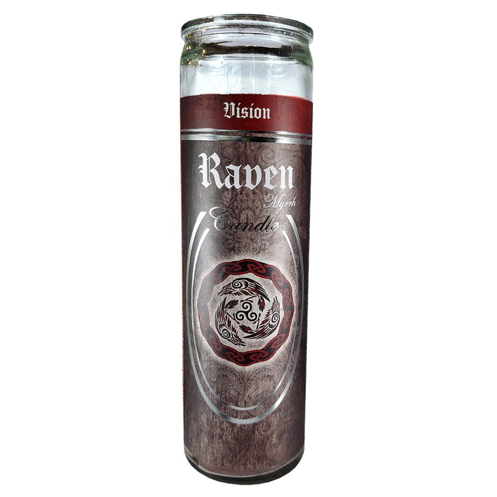 7 Day Glass Ritual Candle - Raven - Myrrh | Candle | Wiccan Center