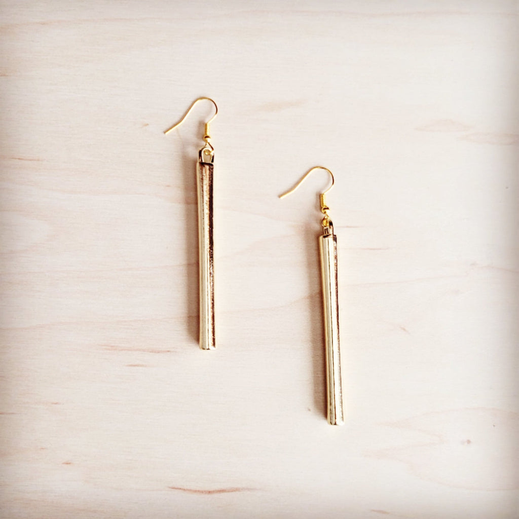 **Gold Bar Dangle Earrings  219cf