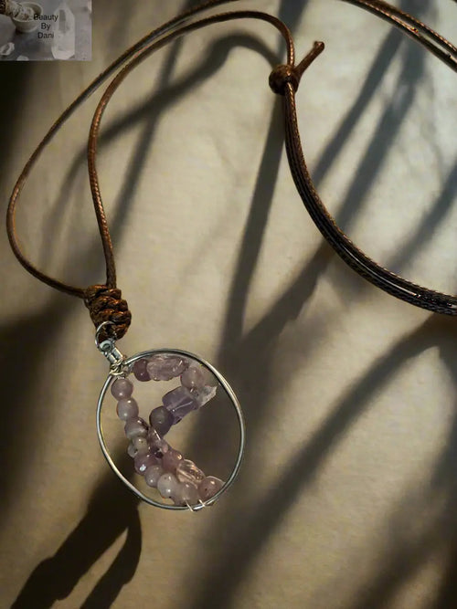 Adjustable Amethyst Necklace with Stainless Steel Ring | Necklace | Wiccan Center
