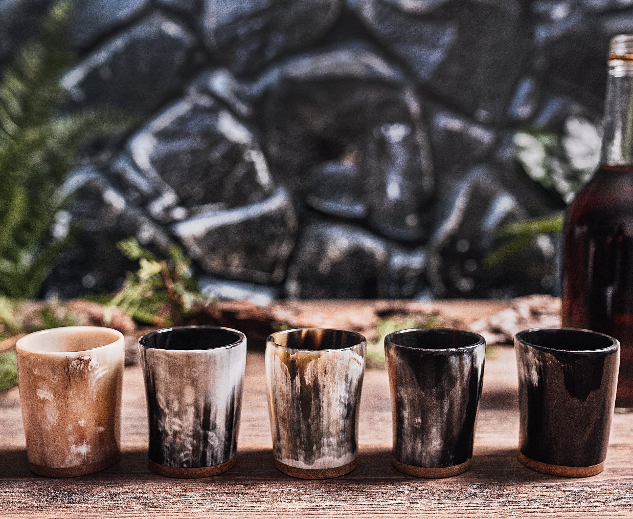 Viking Shot Cups – Genuine Ox Horn 5-Pack