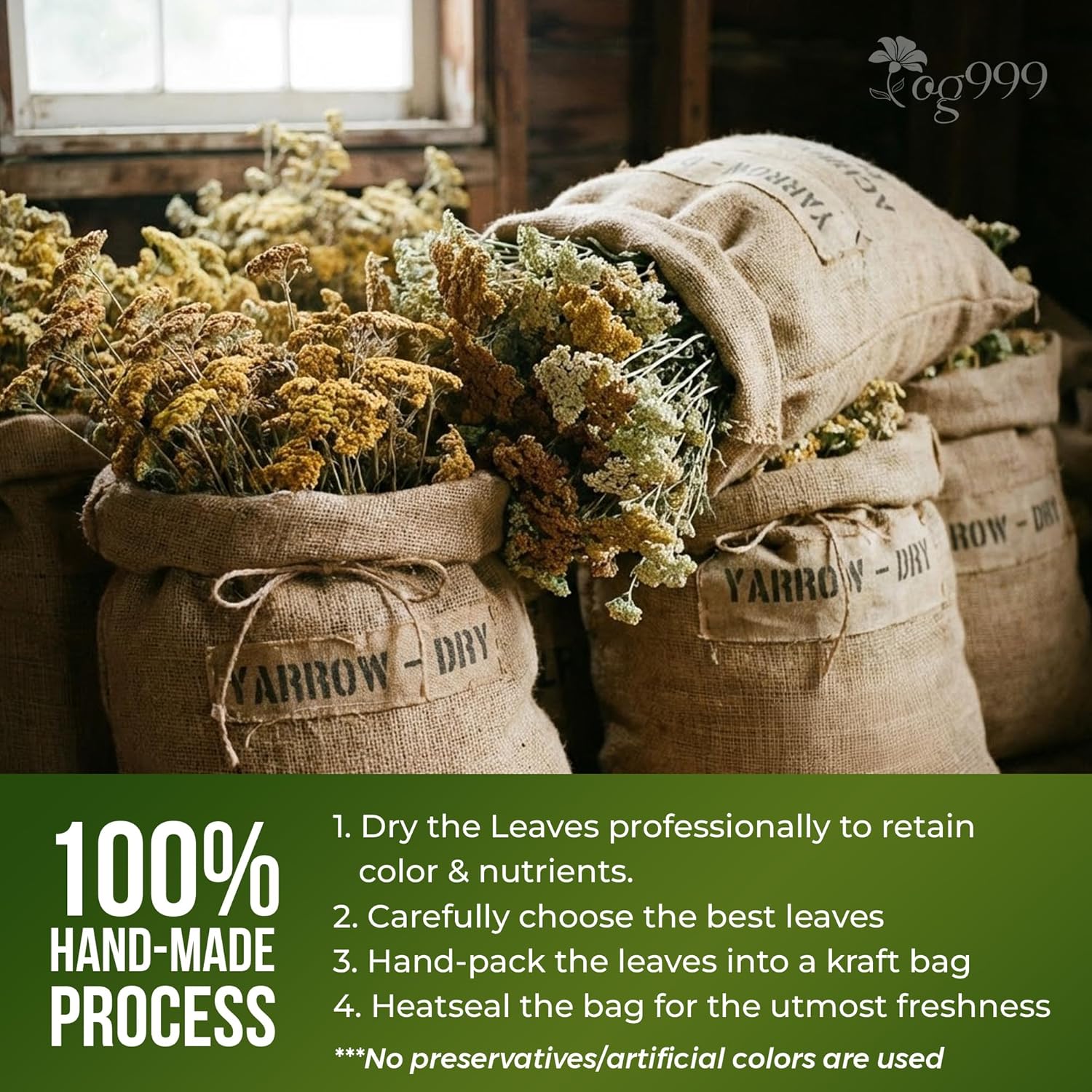 Premium Yarrow Tea Leaves | Naturally Aromatic, Freshly Packed Loose Leaf Yarrow | Tea | Wiccan Center