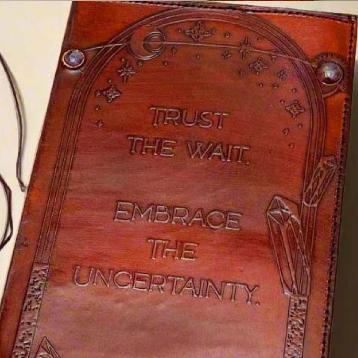 Trust the Wait Embossed Refillable Journal | Eco-Friendly & Inspirational | Journal | Wiccan Center