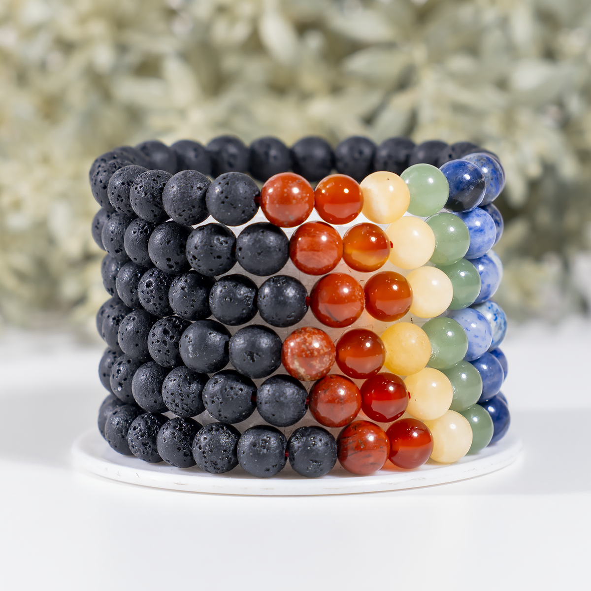 7 Chakra Diffuser Bracelet, Lava with 7 Chakra's Cruystals Beads Diffuser Jewelry, Aromatherapy, Essential Oil Bracelet, Spiritual Gift, Yoga Gift for Her,