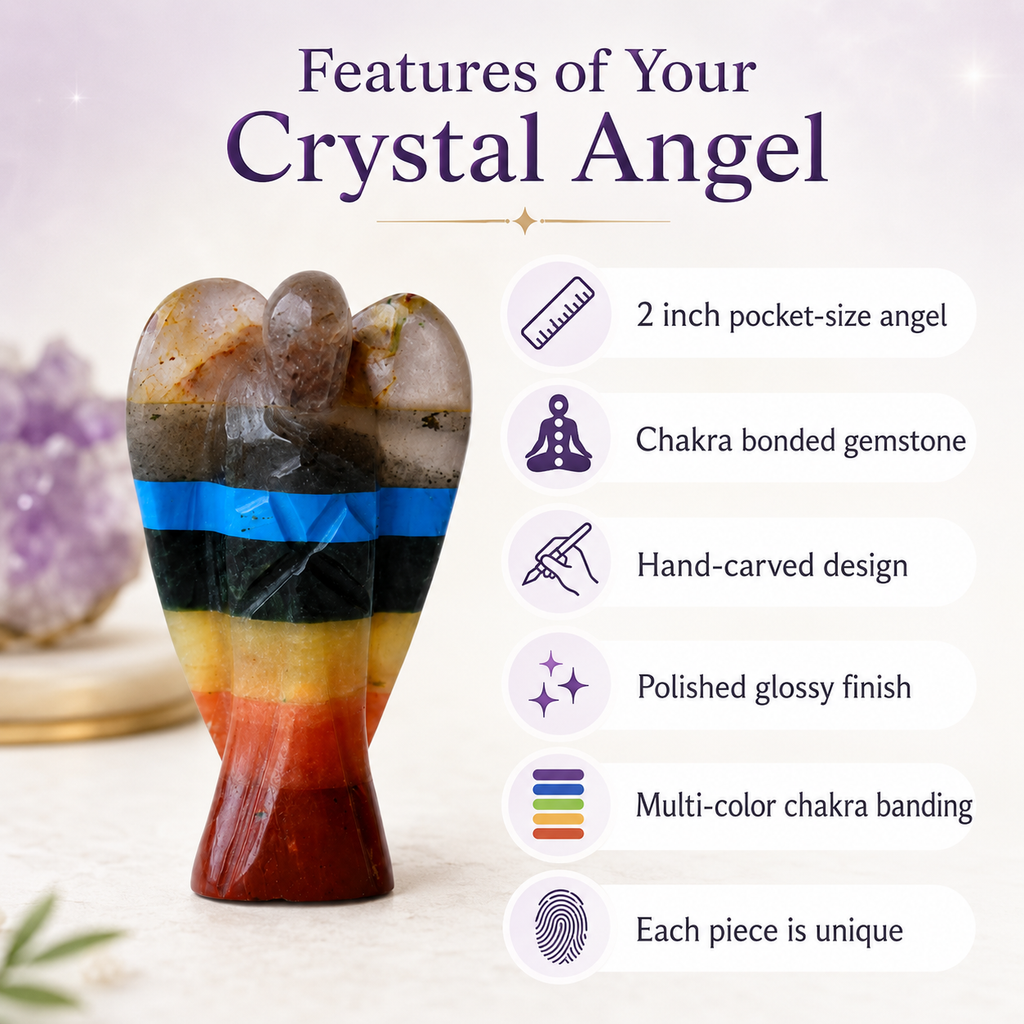 Bonded Chakra Crystal Angel Pocket Guardian