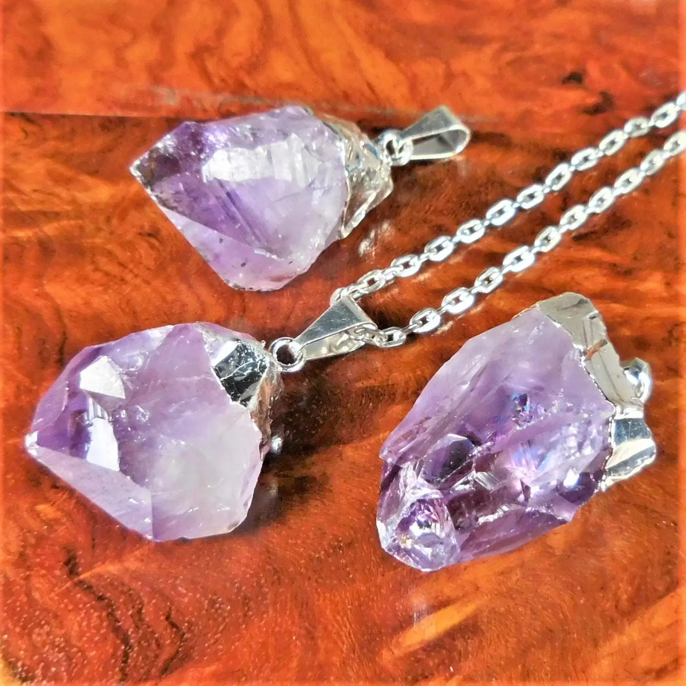 Amethyst Crystal Point Pendant (Silver Plated) | Craft Supplies & Tools > Beads, Gems & Cabochons > Charms & Pendants > Pendants | Wiccan Center