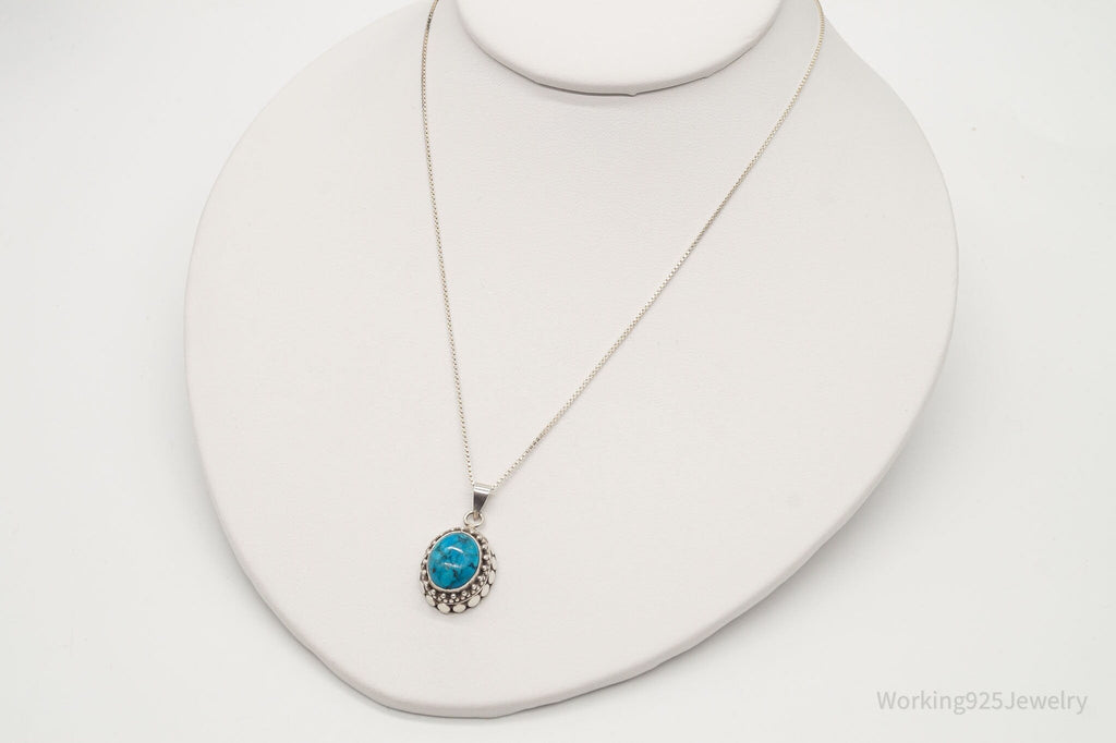 Vintage Turquoise Bali Style Sterling Silver Necklace | Jewelry > Necklaces > Pendants | Wiccan Center