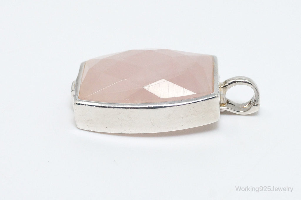Large Designer ELLE Rose Quartz Ruby Sterling Silver Necklace Pendant | Jewelry > Necklaces > Pendants | Wiccan Center