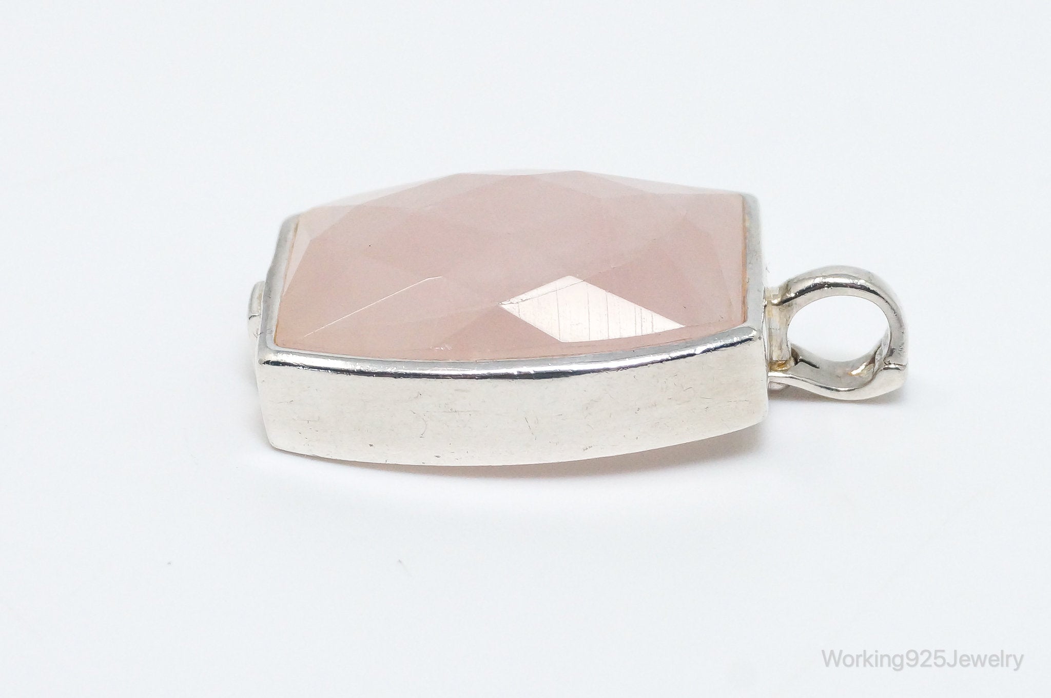Large Designer ELLE Rose Quartz Ruby Sterling Silver Necklace Pendant | Jewelry > Necklaces > Pendants | Wiccan Center