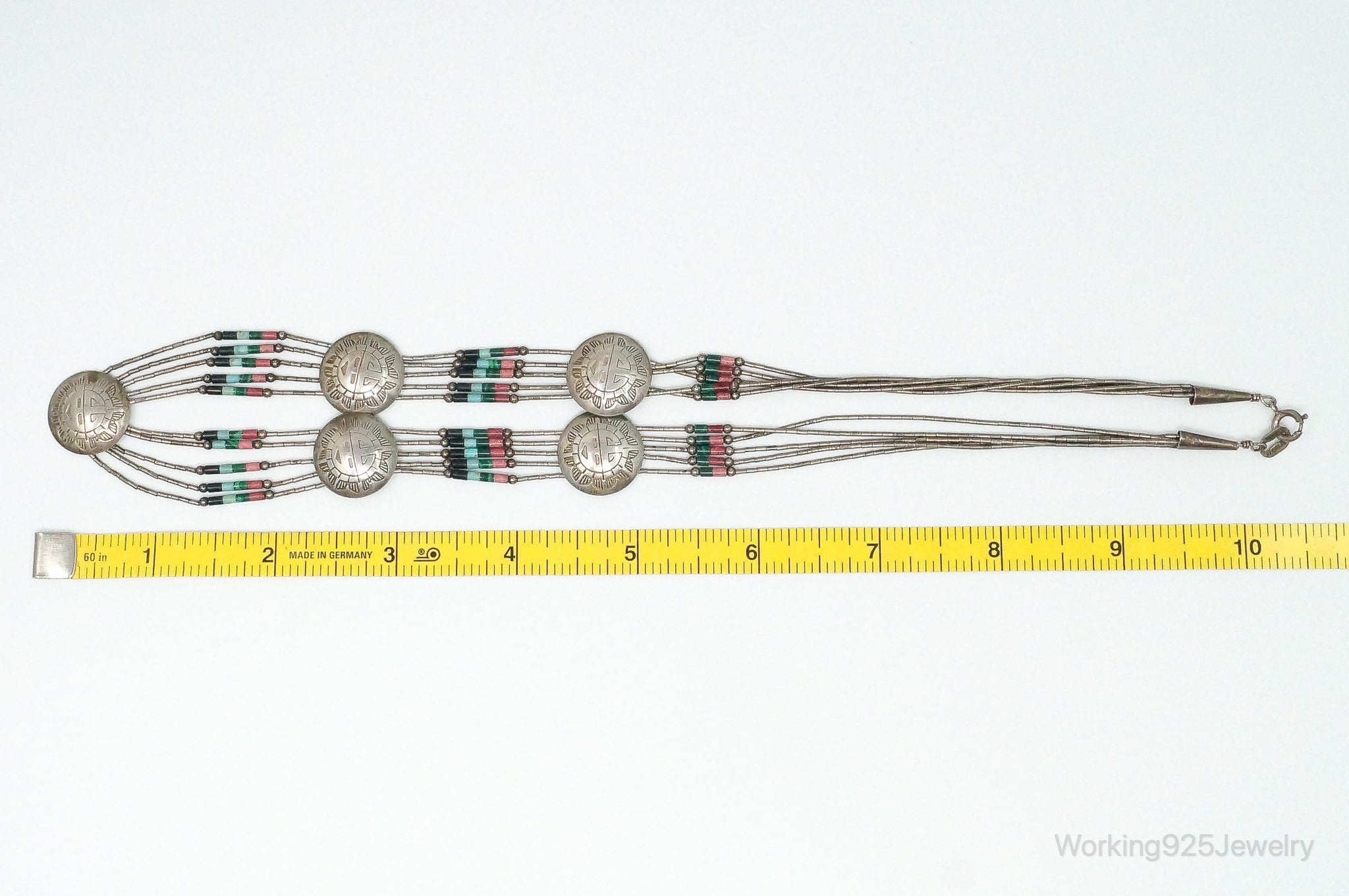 Vintage Native American Multi Gem Bead Kachina Sterling Silver Necklace | Jewelry > Necklaces > Pendants | Wiccan Center