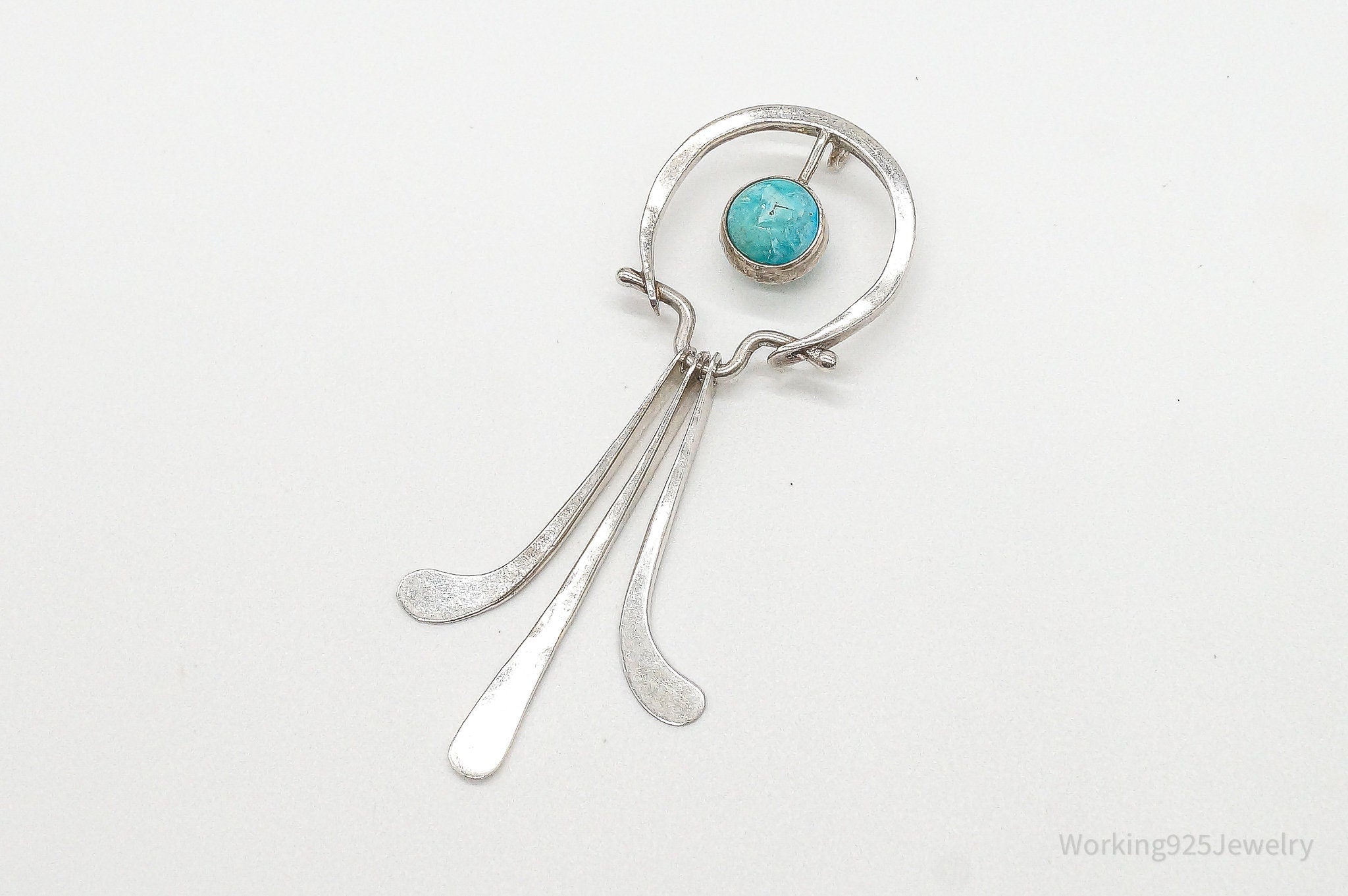 Vintage Modernist Amazonite Sterling Silver Pendant | Jewelry > Necklaces > Pendants | Wiccan Center