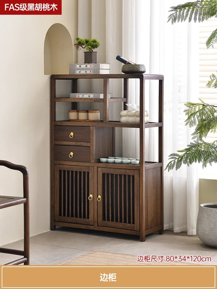 Luxury Chinese Solid Wood Curio Cabinet – Oriental Living Room Display Credenza | Storage Cabinet | Wiccan Center
