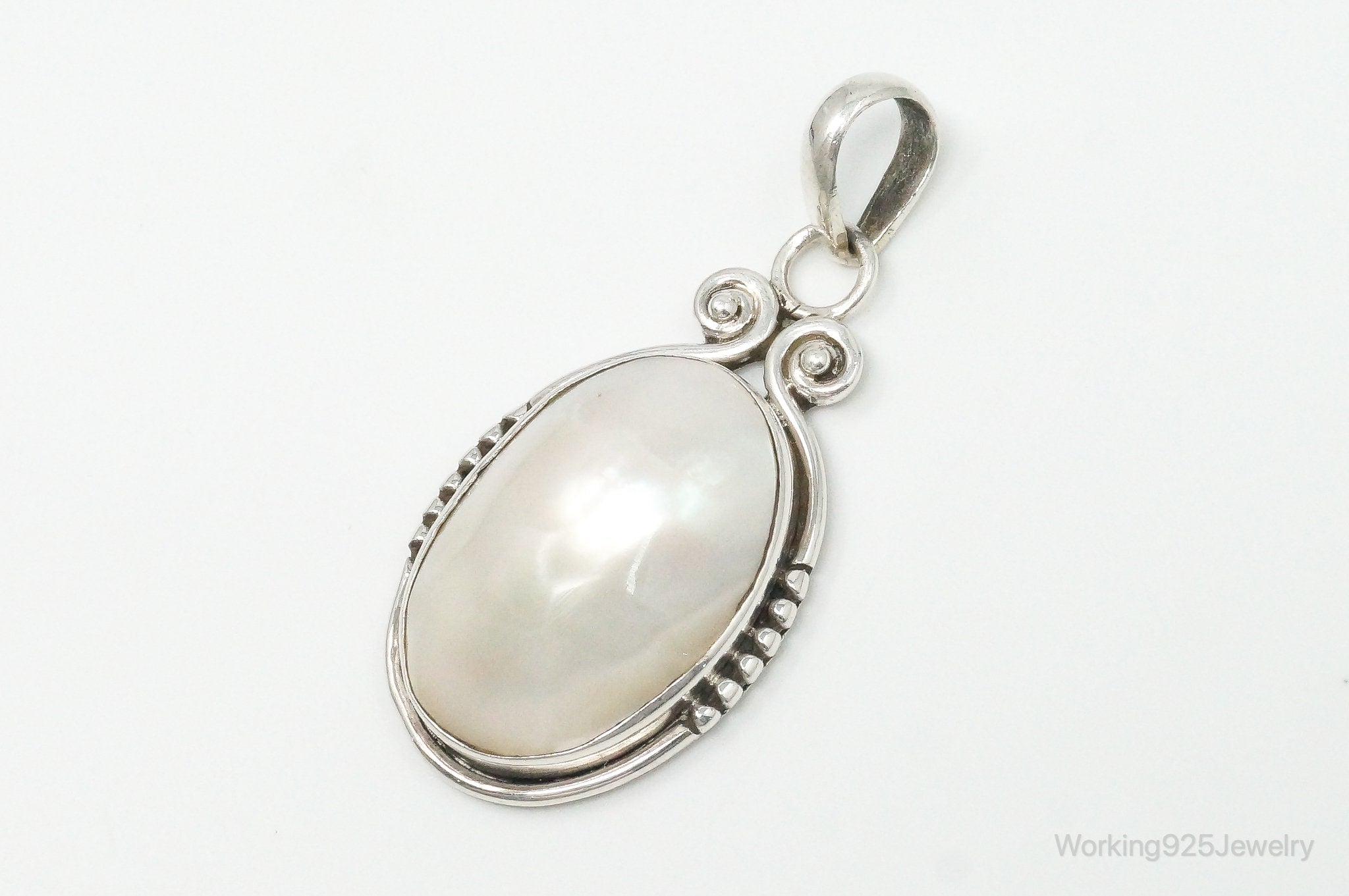 Large Vintage Pearl Sterling Silver Pendant | Jewelry > Necklaces > Pendants | Wiccan Center